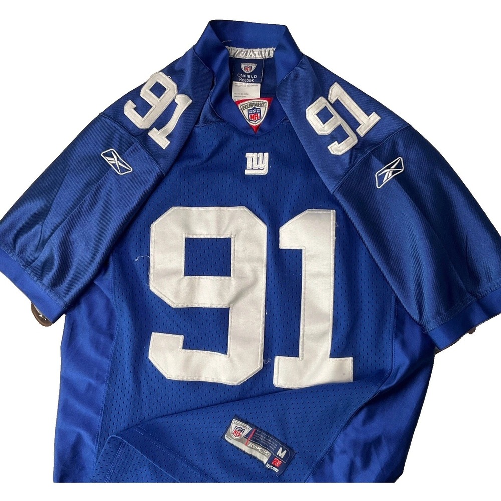 New York Giants Jersey Youth Sz M 12-14 Justin Tuck #91 Reebok Blue Field NFL
